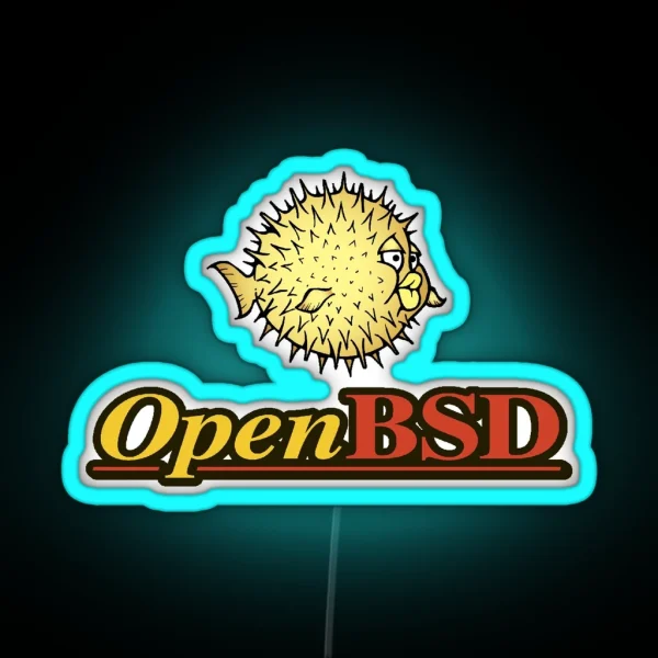 Openbsd Logo RGB Neon Sign