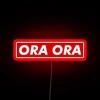 neon sign displaying ora in rgb colors (red)