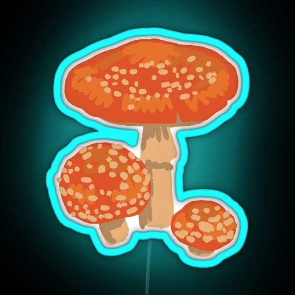 Orange Amanita RGB Neon Sign