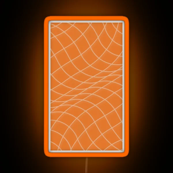 Orange Checkered Grid Netting RGB Neon Sign