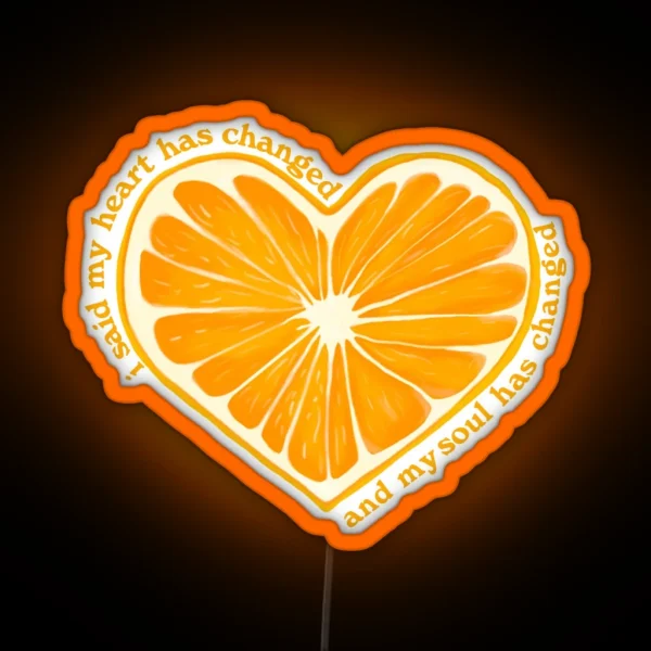 Orange Juice Heart RGB Neon Sign
