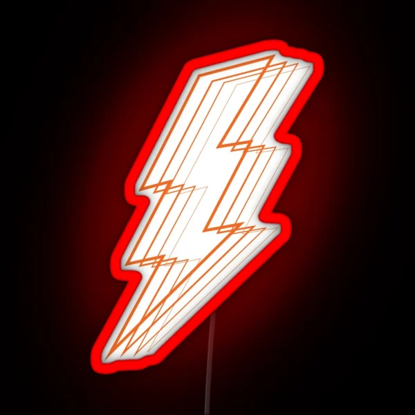 Orange Lightening Bolt RGB Neon Sign