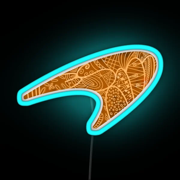 Orange Zentangle Art Design Mclaren Logo RGB Neon Sign