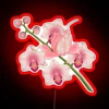 Orchid Mantis with Praying Mantis and Orchids - RGB Neon Sign in Red