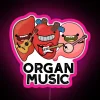 funny organ music anatomy puns rgb neon pink sign
