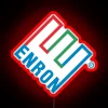 Enron logo neon sign in RGB red.