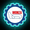 original monza circuit badge from the 1960s to the 80s with a vibrant rgb neon sign