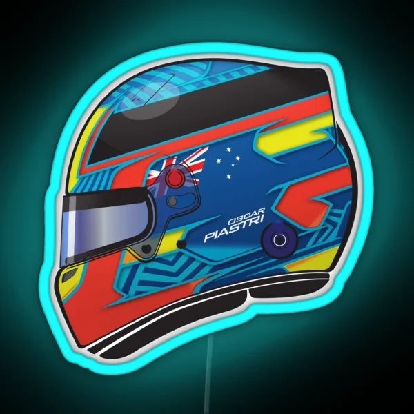 Oscar Piastri 2024 Helmet RGB Neon Sign