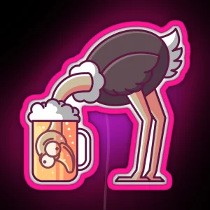 Ostrich In A Beer Glass RGB Neon Sign