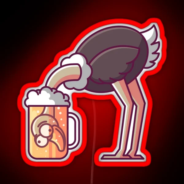 Ostrich In A Beer Glass RGB Neon Sign