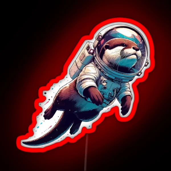 Otter Astronaut In Space RGB Neon Sign