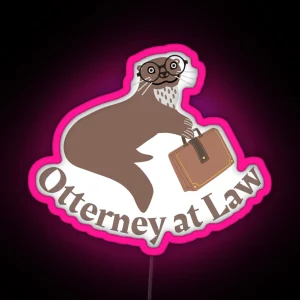 Otterney At Law Otter Pun RGB Neon Sign