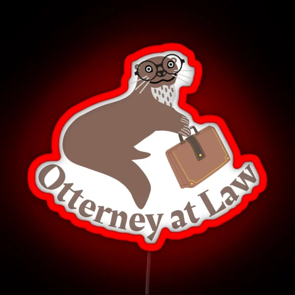 Otterney At Law Otter Pun RGB Neon Sign