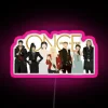 once upon a time characters neon sign rgb pink
