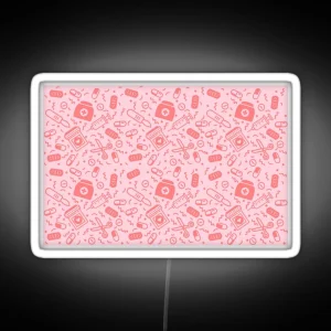 Ouch Pastel Pink Sakura Menhera Yami Kawaii Medical Print RGB Neon Sign