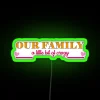 Family fun with a neon twist! Our Family A Little Bit of Crazy sign in vibrant RGB green lighting. Perfect for quirky home...