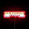 Our Family - A Little Bit of Crazy RGB Neon Sign with Vibrant Red Glow