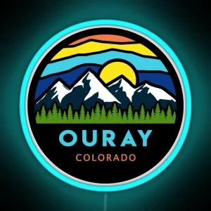 Ouray Colorado Mountain Scene RGB Neon Sign