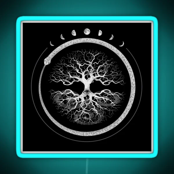 Ouroboros Tree Of Life RGB Neon Sign