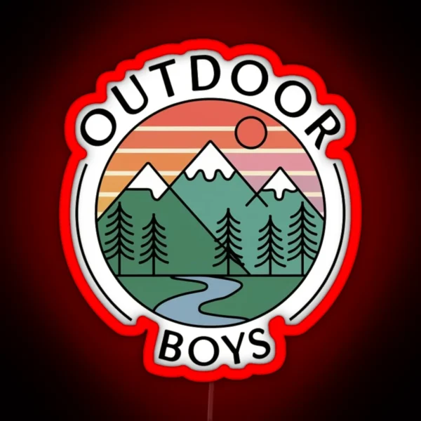 Outdoor Boys Logo RGB Neon Sign