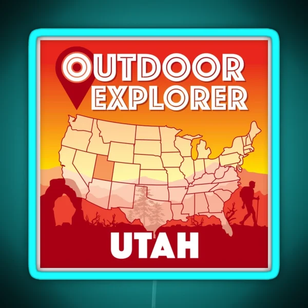 Outdoor Explorer Utah RGB Neon Sign