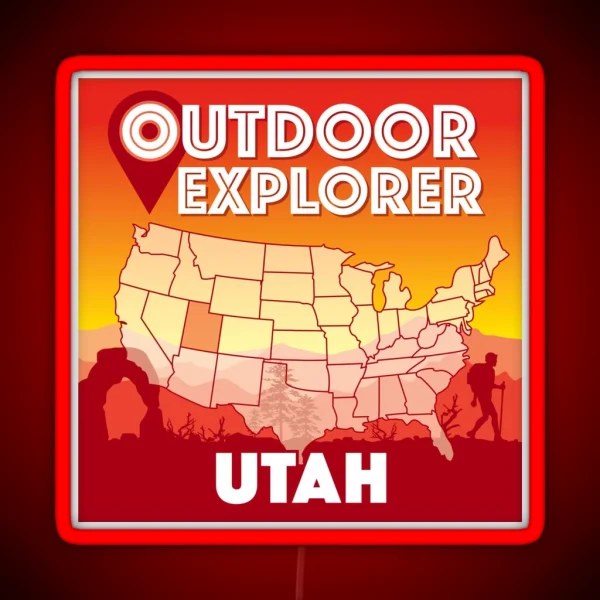 Outdoor Explorer Utah RGB Neon Sign