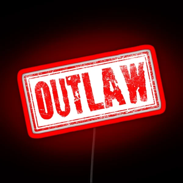 Outlaw Vintage Stamp RGB Neon Sign