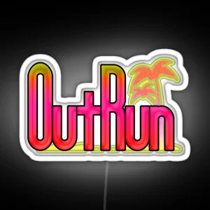 Outrun SEGA Arcade Vaporwave Logo RGB Neon Sign