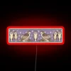 vintage art nouveau owls neon sign with rgb pattern