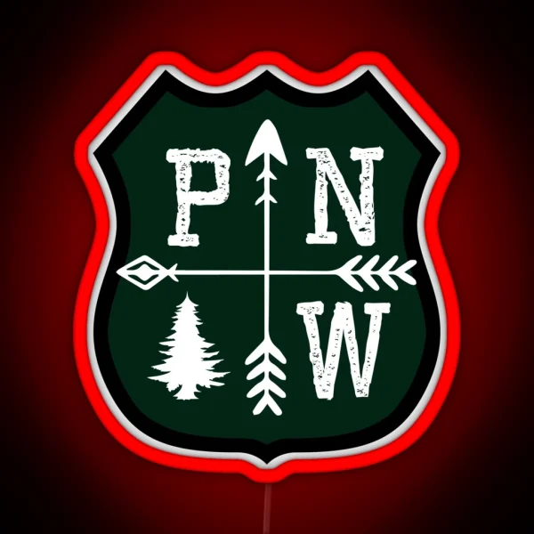 Pacific Northwest White RGB Neon Sign