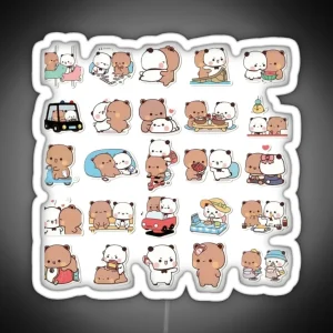 Pack Bubu Dudu Bear And Panda Lovely Duo RGB Neon Sign