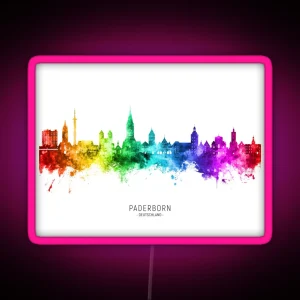 Paderborn Germany Skyline RGB Neon Sign