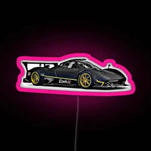 Pagani Zonda R Supercar Racing Cartoon Black RGB Neon Sign