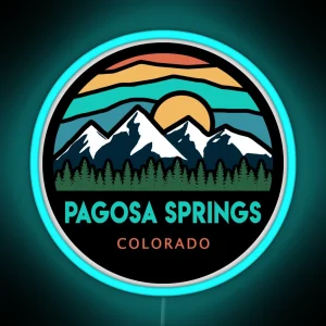 Pagosa Springs Colorado Mountain Scene RGB Neon Sign