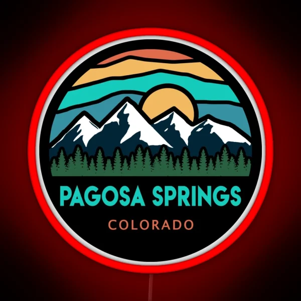 Pagosa Springs Colorado Mountain Scene RGB Neon Sign