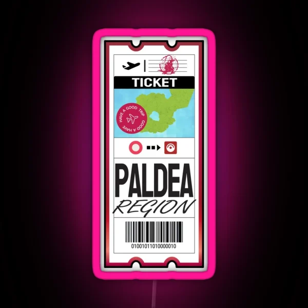 Paldea Airplane Ticket RGB Neon Sign