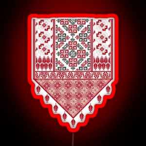 Palestinian Embroidery Tatreez Cross Stitch Art Design Arabic RGB Neon Sign