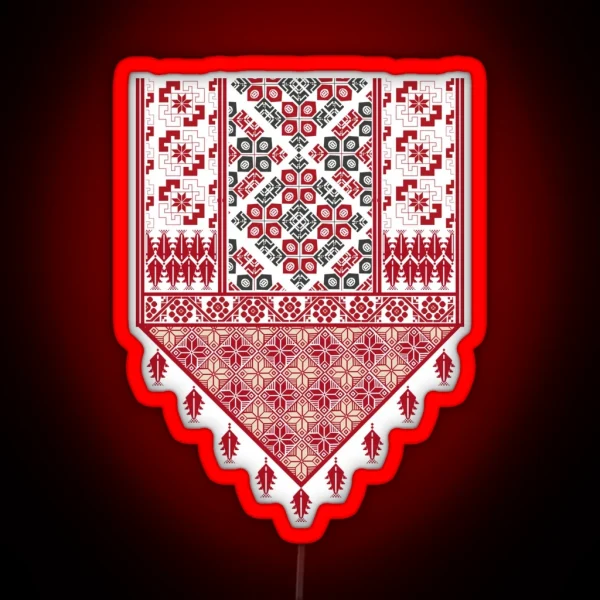 Palestinian Embroidery Tatreez Cross Stitch Art Design RGB Neon Sign