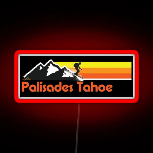 Palisades Tahoe USA Ski Skiing California Led RGB Neon Sign