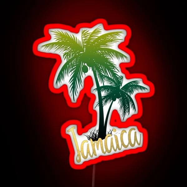 Palm Tree Jamaica RGB Neon Sign