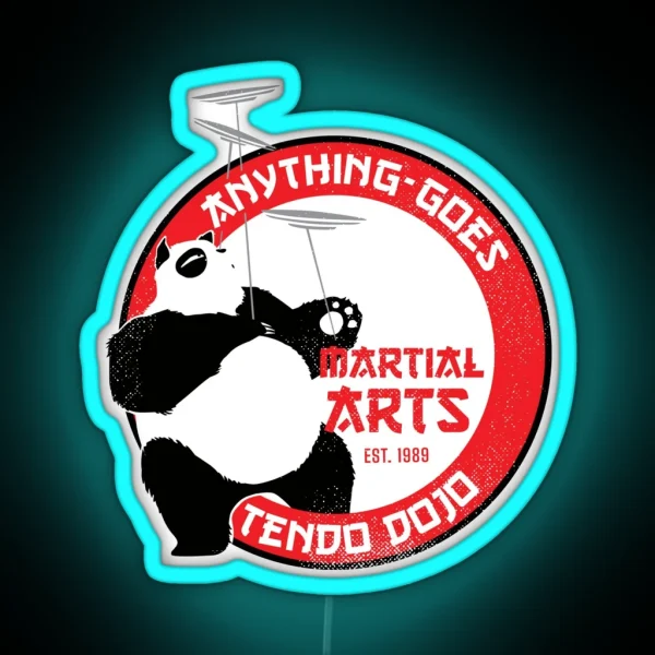 Panda Anything Goes Martial Arts Dojo Ranma 1 RGB Neon Sign