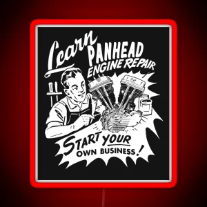 Panhead Repair Vintage HD Engine Repair Retro Vtwin RGB Neon Sign