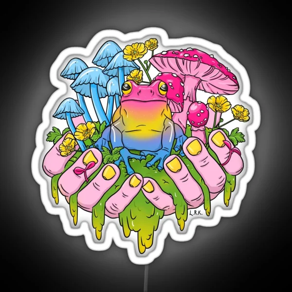 Pansexual Frog Fungi Handful RGB Neon Sign