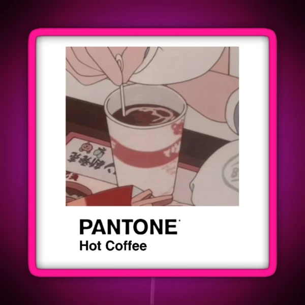 PANTONE Aesthetic Anime Coffee RGB Neon Sign