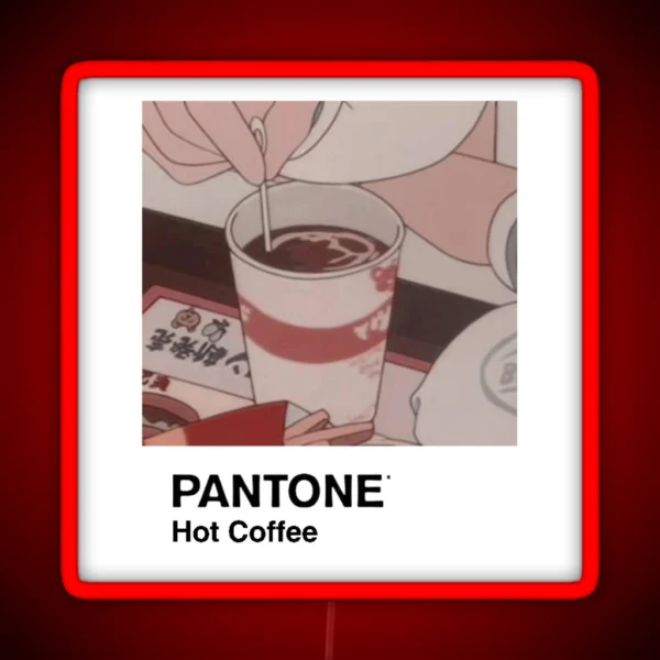 PANTONE Aesthetic Anime Coffee RGB Neon Sign