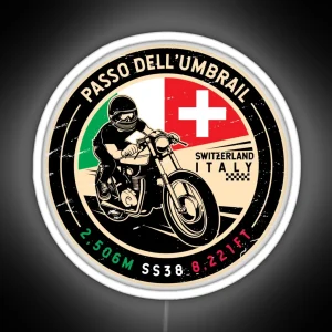 Passo Dell Umbrail Italy Switzerland Motorcycle RGB Neon Sign