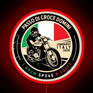 Passo Di Croce Domini Italy Lombardy Motorcycle RGB Neon Sign