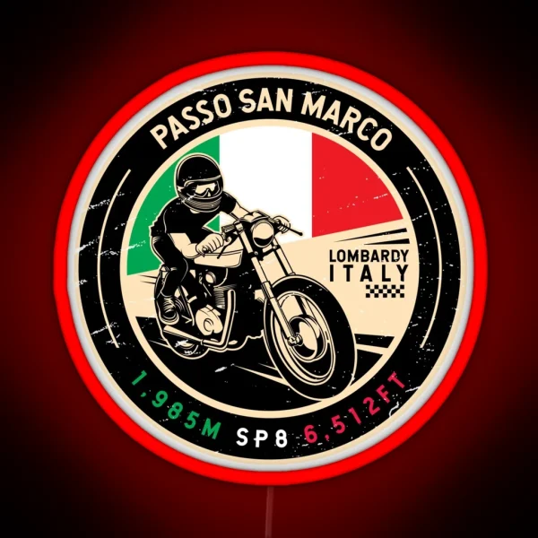 Passo San Marco Italy Motorcycle RGB Neon Sign