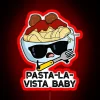funny pasta puns neon sign | pasta la vista baby humorous rgb...