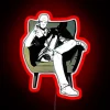 Pastel Comic Moon Knight Neon Sign - Sit | RGB Art 24824 Red.